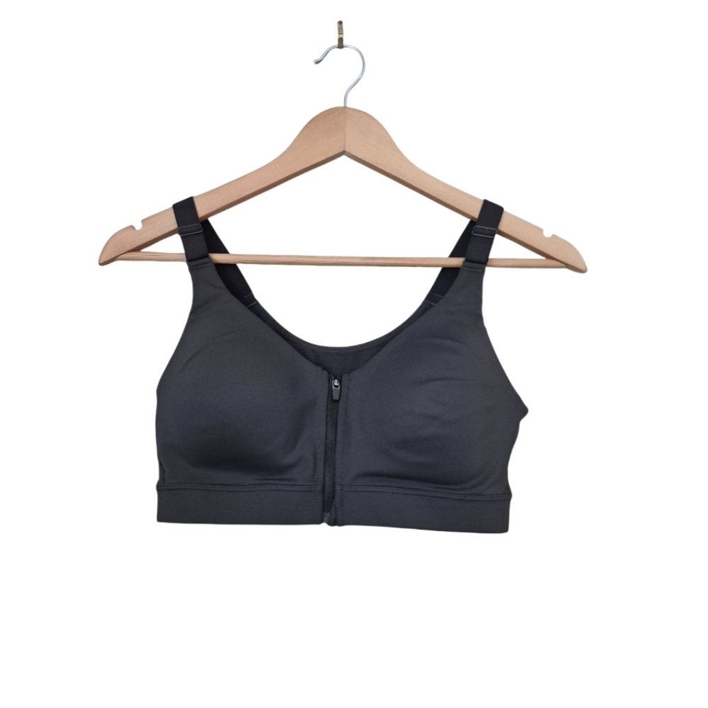 Old Navy Active Sports Bra Gray 34B Zip Up